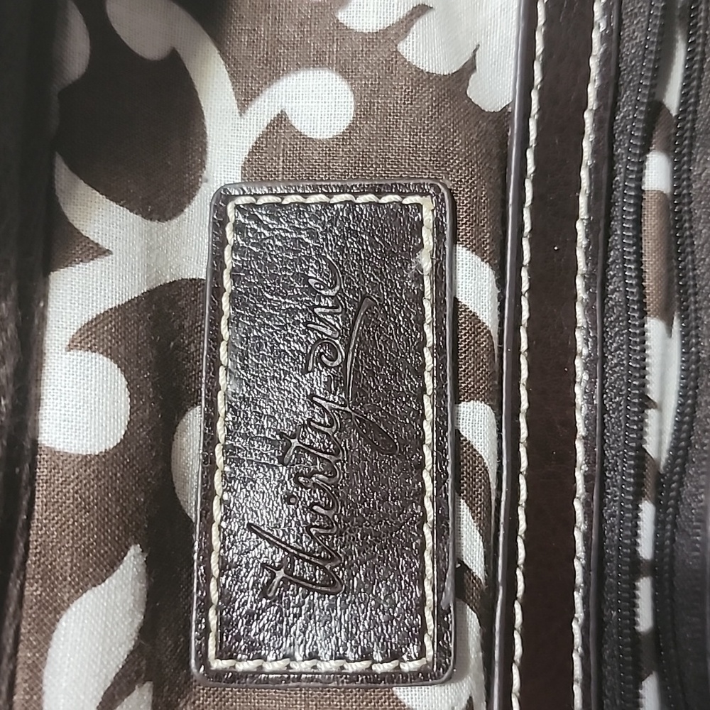 THIRTY-ONE  DARK BROWN  LEATHER EXTERIOR SHOULDER BAG 👜  PURSE. - Picture 6 of 9